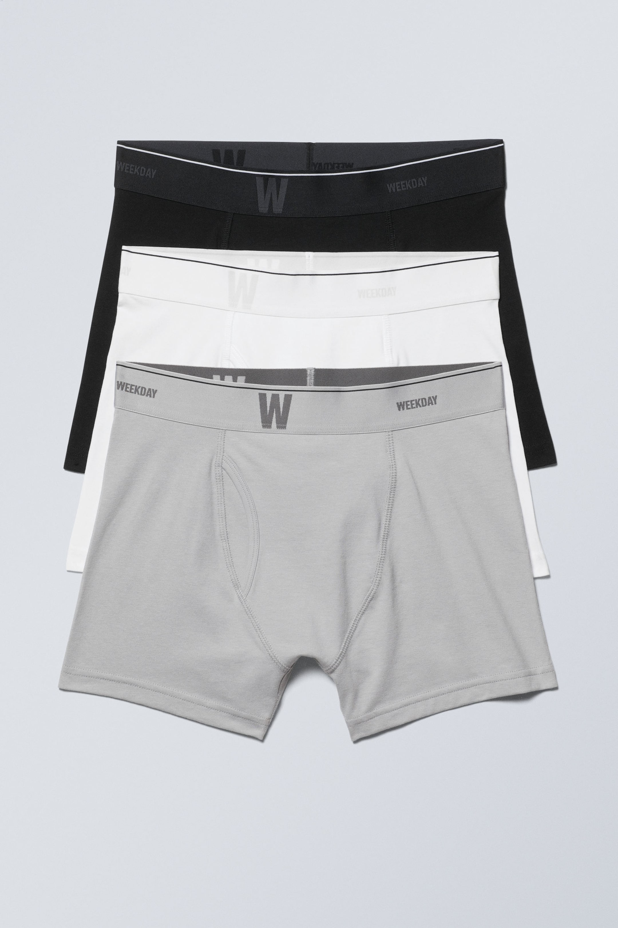 Einfarbiger Mix - 3er-Pack Boxershorts mit Logo - 0