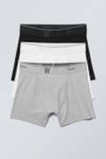 Einfarbiger Mix - 3er-Pack Boxershorts mit Logo - 0