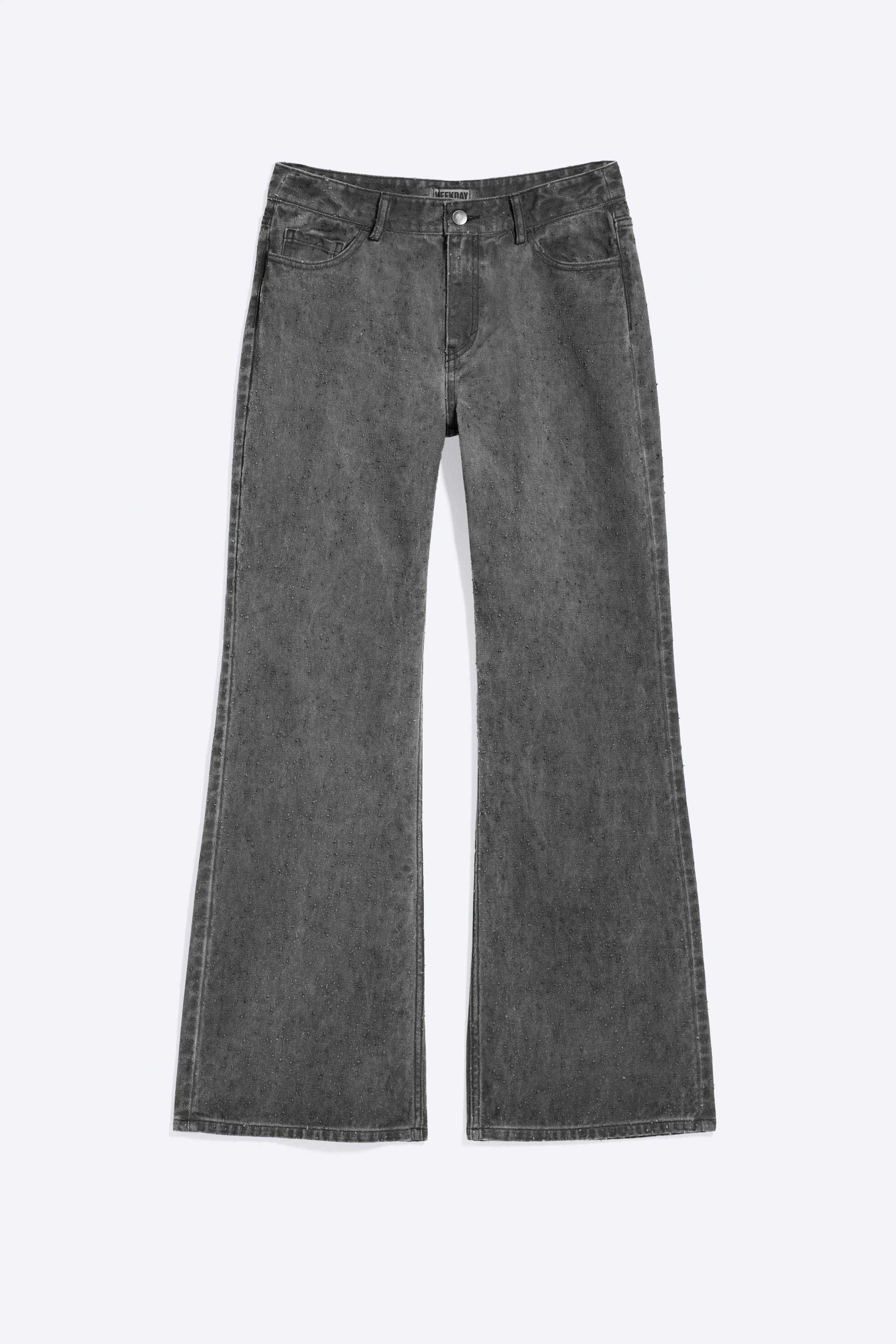 Losse bootcut broek met lage taille - Donkergrijs/Licht taupe