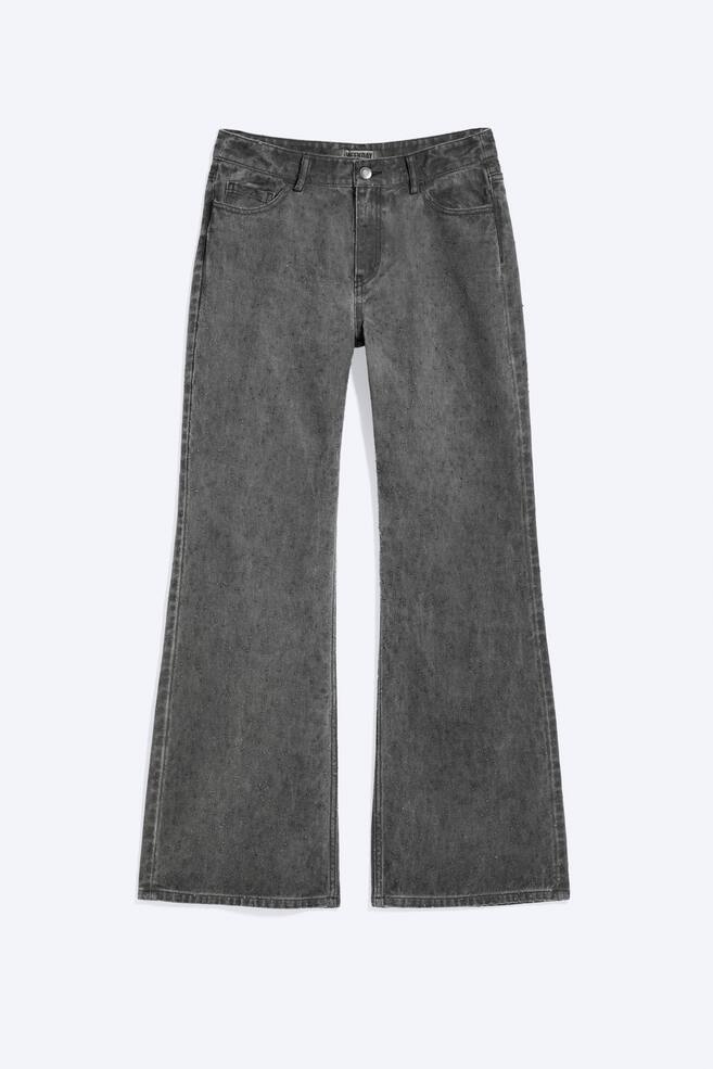 Losse bootcut broek met lage taille - Donkergrijs/Licht taupe - 1