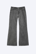 Mörkgrå - Lediga Lågmidjade Bootcut-byxor - 4