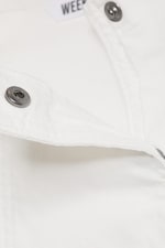 Blanc - Haut structuré asymétrique en coton - 5