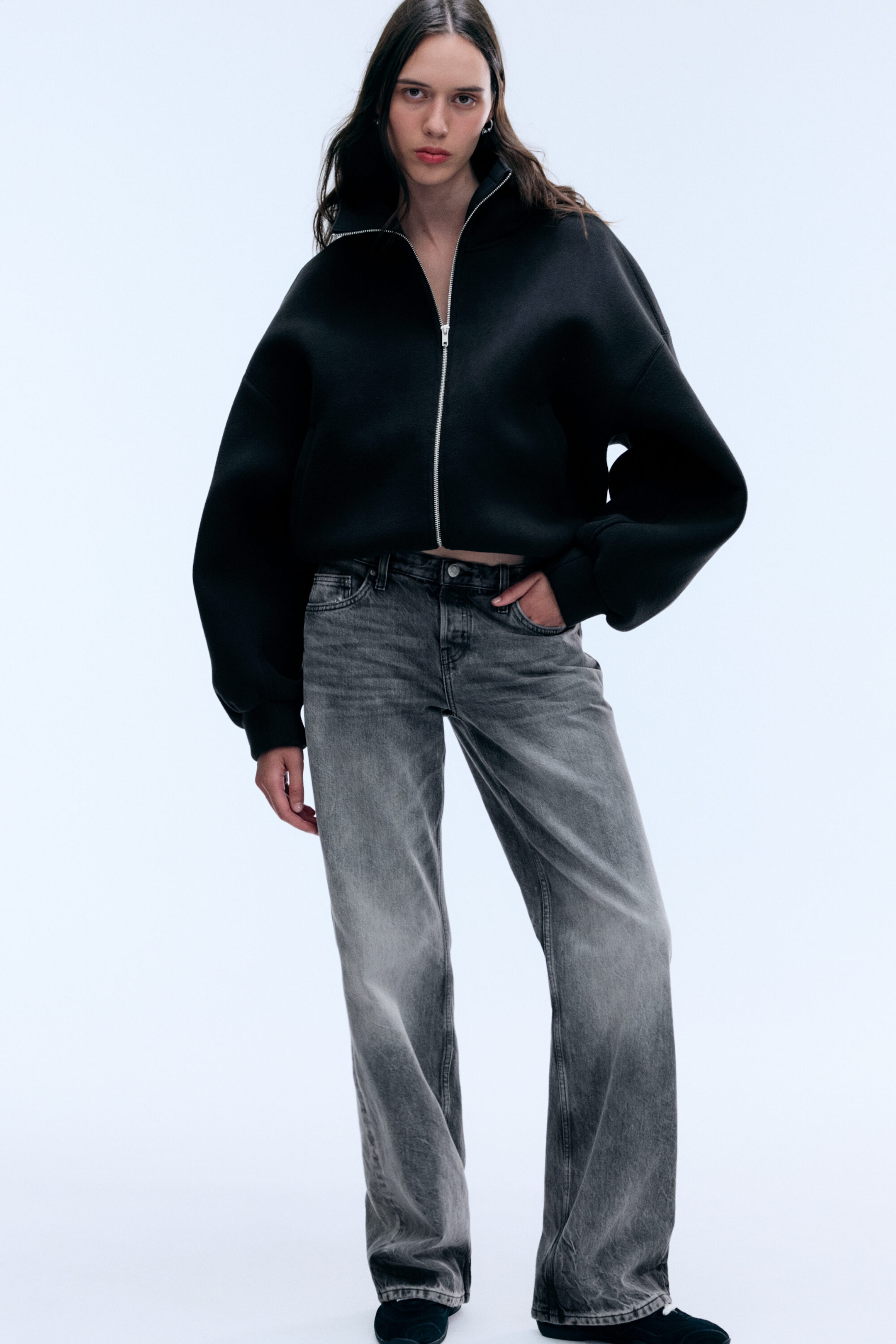 Black - Oversized Bonded scuba hoodie - 2