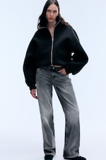 Black - Oversized Bonded scuba hoodie - 2