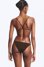 Dark Brown - Tanga Brazilian Bikini Bottoms - 1