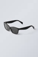 Black - Black Lenses - Bold Rectangular Sunglasses - 3