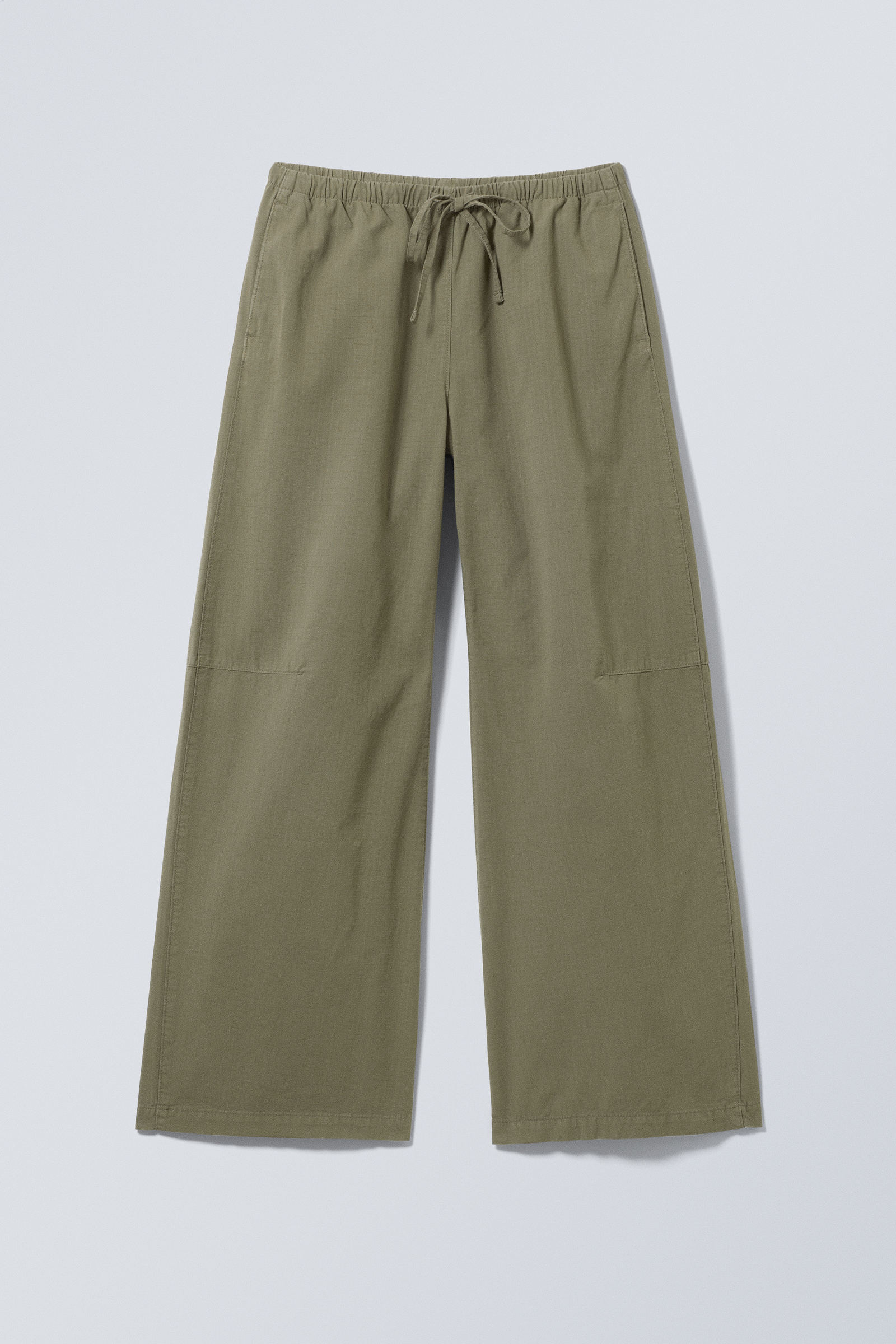 loose fit washed ripstop trousers - Dark Khaki Green | Weekday WW