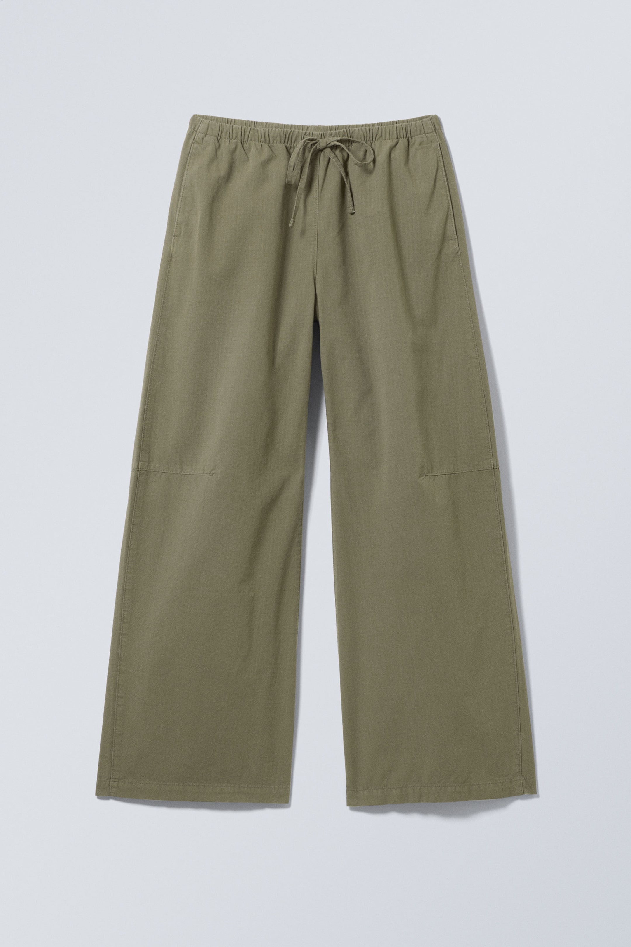 Dunkles Khakigrün - Verwaschene Ripstop Hose mit lockerer Passform - 3