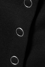 Black - Sleeveless Button-up Top - 1