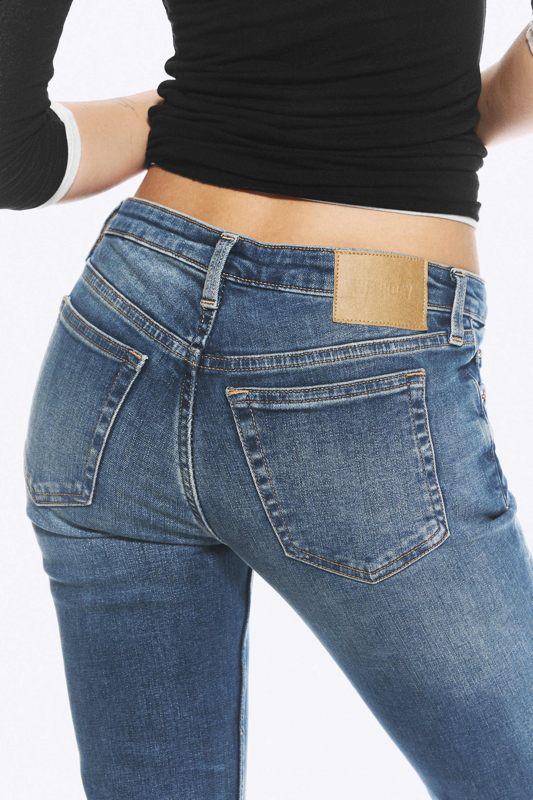 Seahorse Blue - Mittelblau - Luna Low Waist Skinny Bootcut Jeans - 3