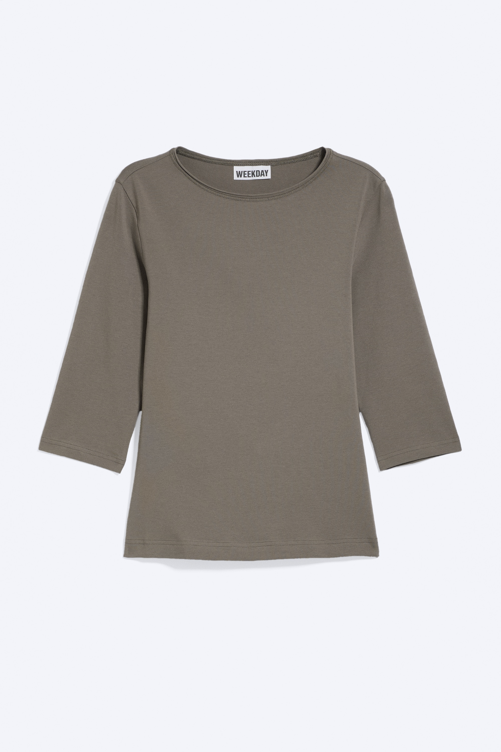 Haut ajusté à manches trois-quarts - Gris cendré/Noir/Blanc