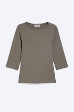 Dusty Grey - Fitted Three-Quarter Sleeve Top - 0