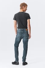 Thunder Blau - Mittelblau - Sunday Mid Waist Slim Tapered Leg Jeans - 4
