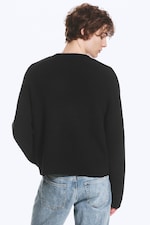 Svart - Avslappnad bomullsjumper - 3