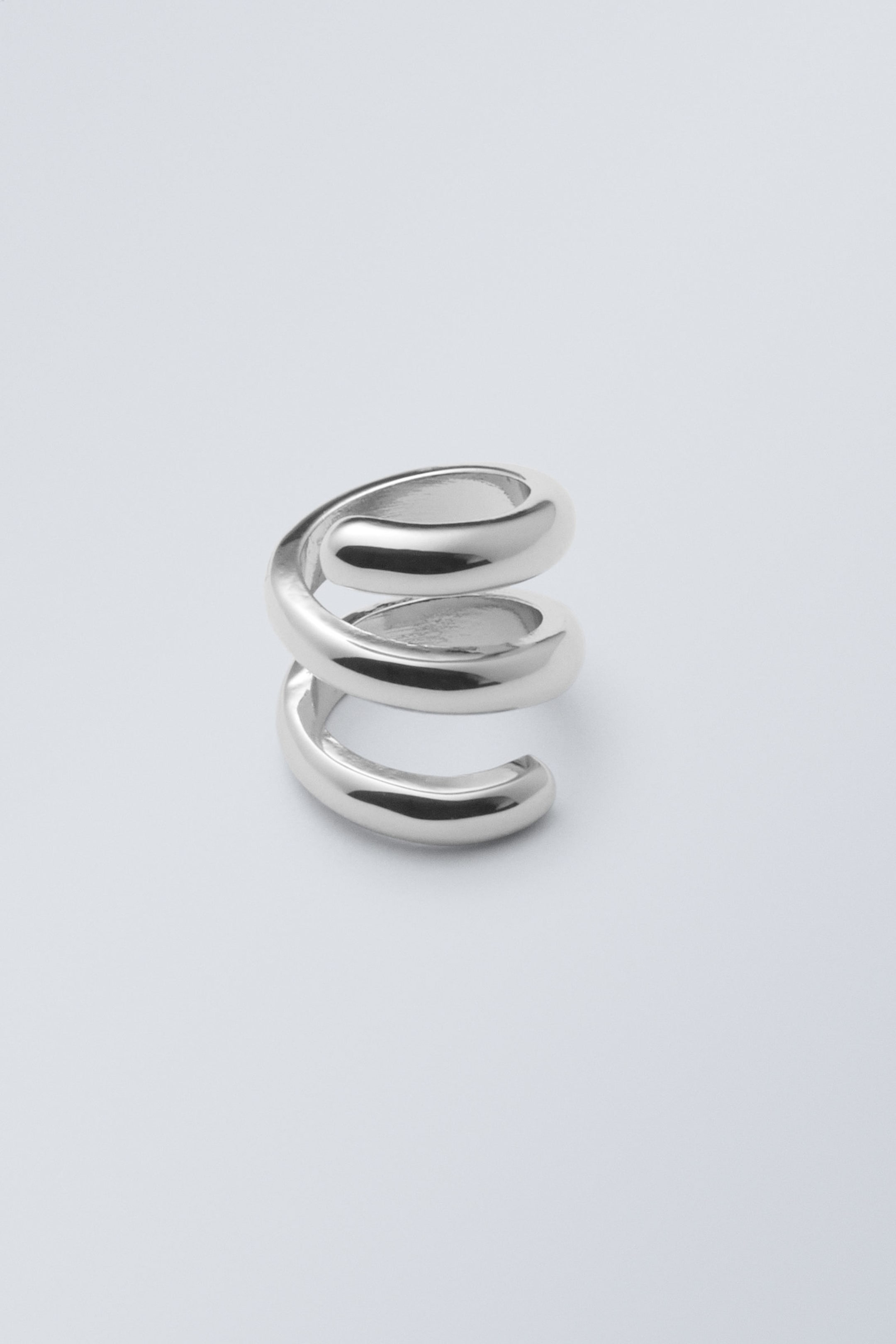 Silver-coloured - Swirly Ring - 0