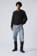 Black - Regular Knitted Cotton Sweater - 1