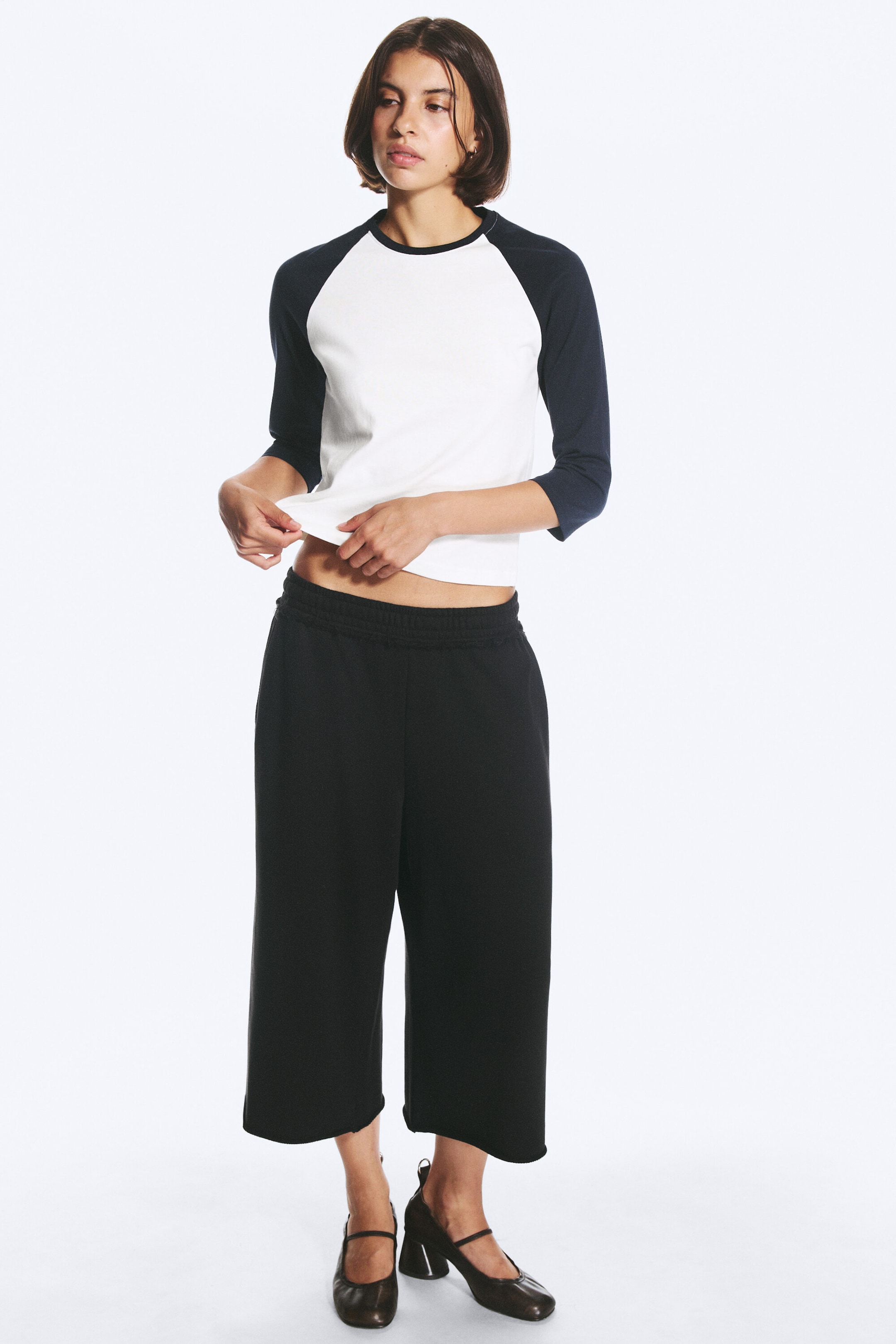 White - Three-quarter sleeve raglan top - 2