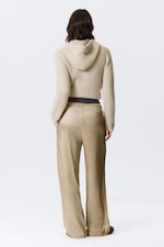 Beige - Pyjamahose aus gewaschenem Satin - 4