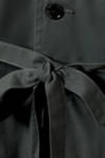 Dark Grey - Oversized Faux Fur Collar Trench Coat - 1