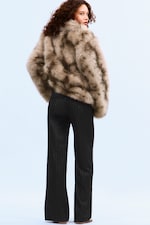 Dark Grey - Glitter Pinstripe - Low Rise Suiting Trousers - 3