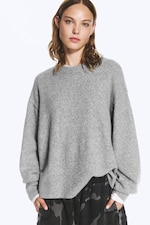 Gris chiné - Pull en maille décontracté - 0