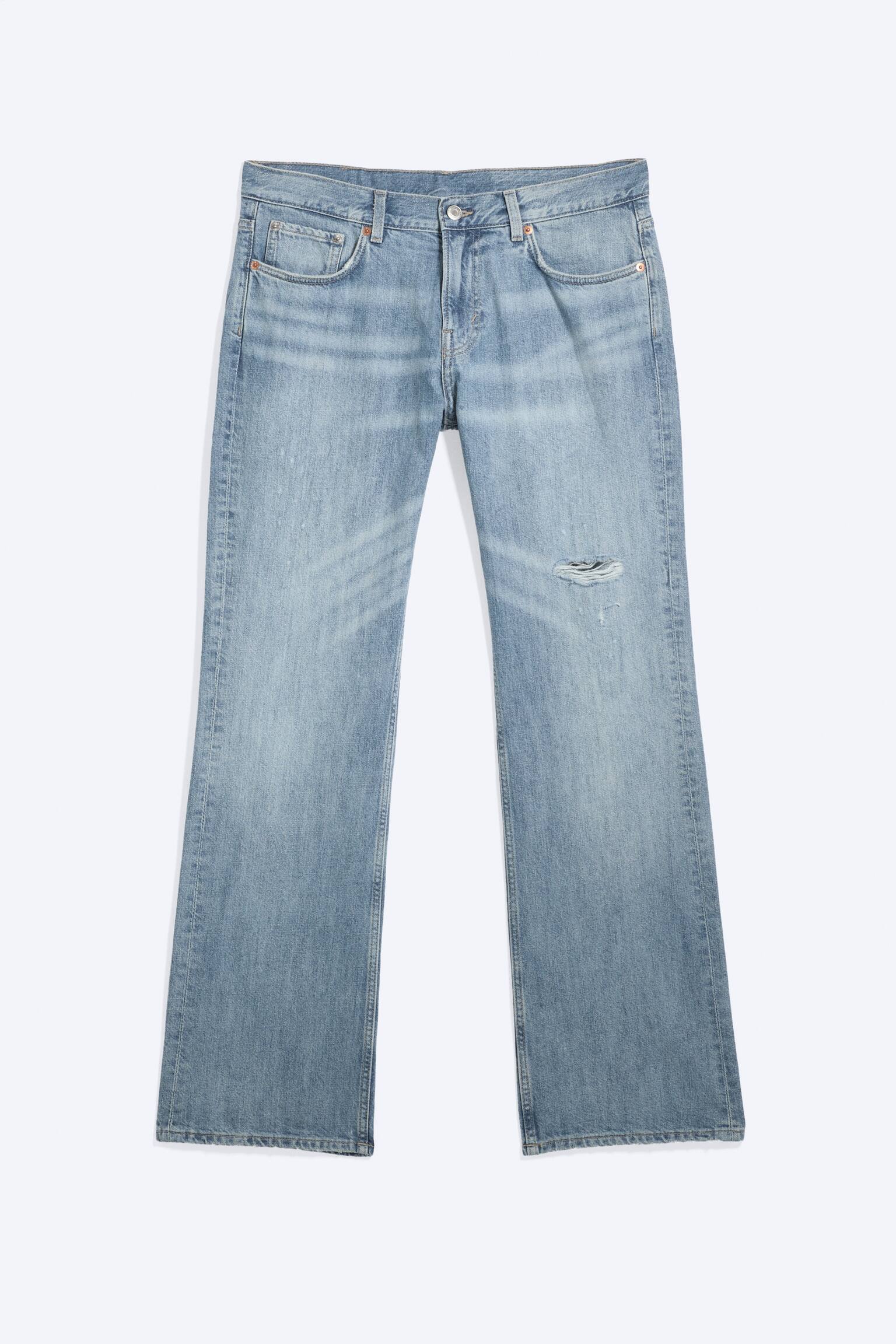 Svetlomodré bootcut džínsy, nízky pás, klasický strih - Kapitánska modrá - Svetlomodrá/Mriežková Modrá - Svetlomodrá/Empire Black - Čierna - 1