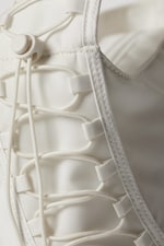 Weiß - Schultertasche mit Kordelzug - 2