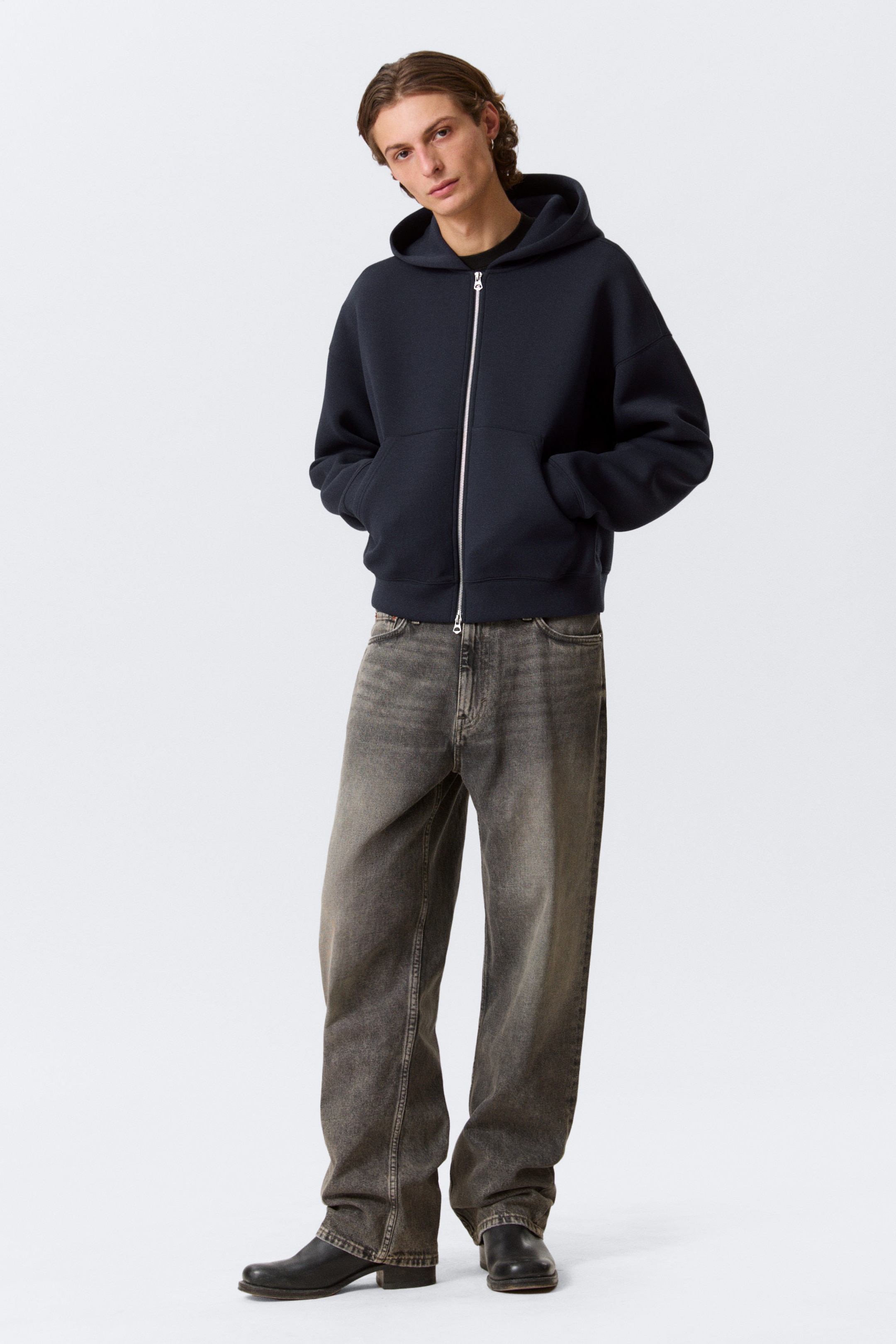 Dunkelblau - Scuba-Kapuzenpullover mit Reißverschluss Simon - 2