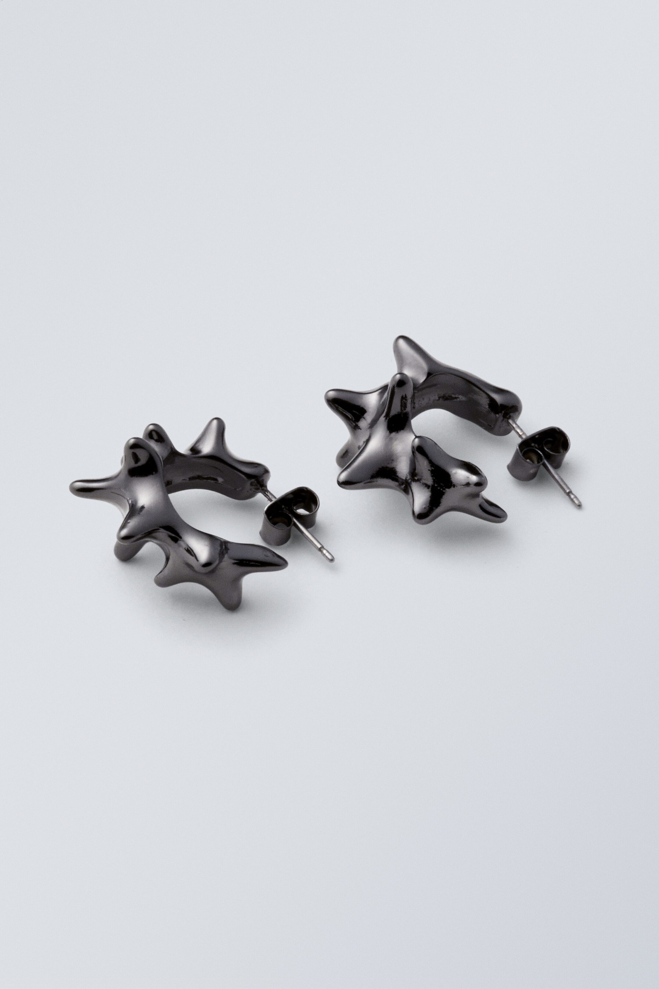 Dunkles Silber - Ohrringe Spike - 0