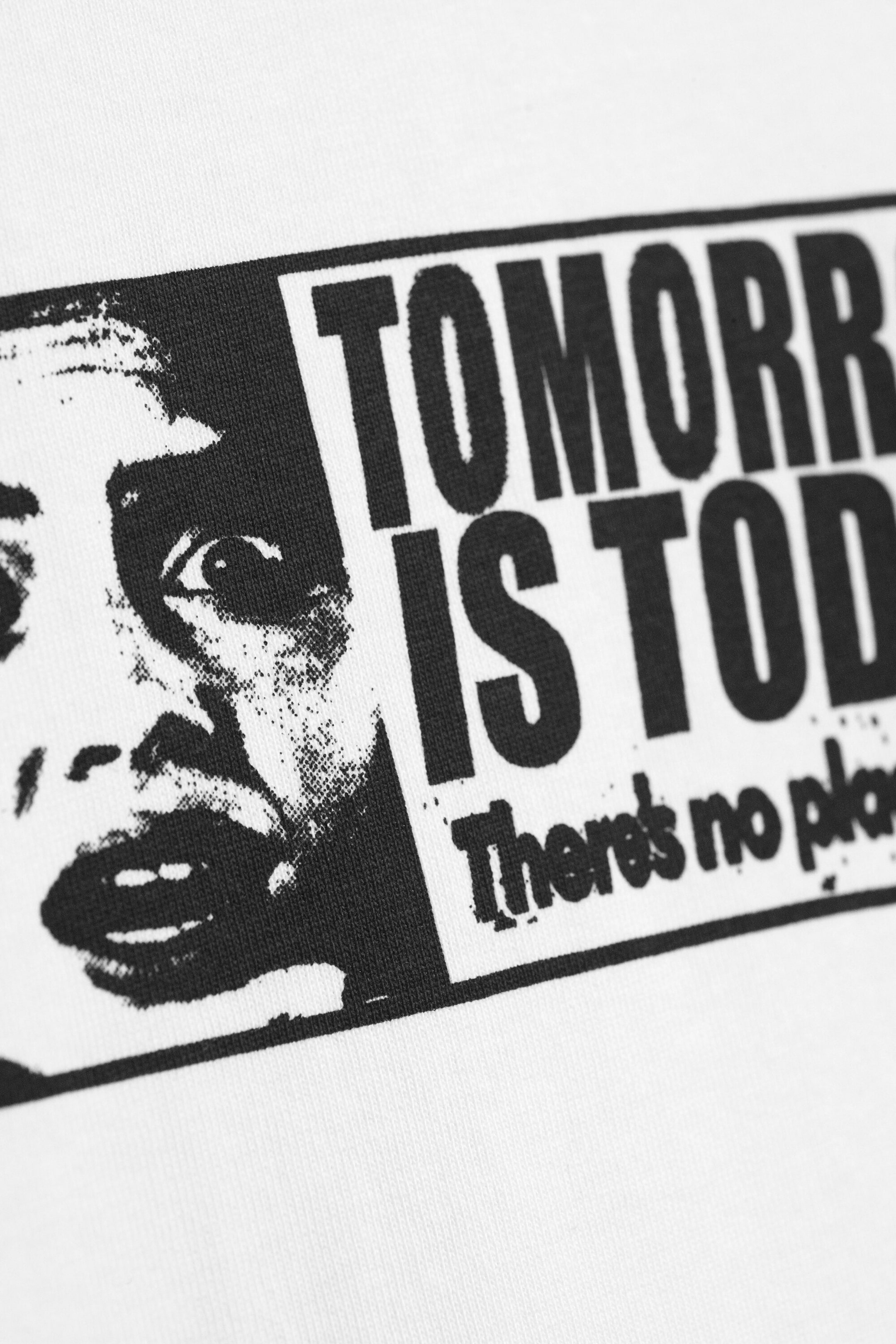 Weiß - "Tomorrow Is Today" - Entspanntes T-Shirt mit Grafikdruck - 4