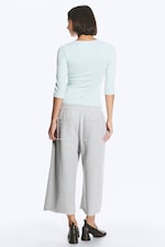 Light Dusty Blue - Fitted Three-Quarter Sleeve Top - 3