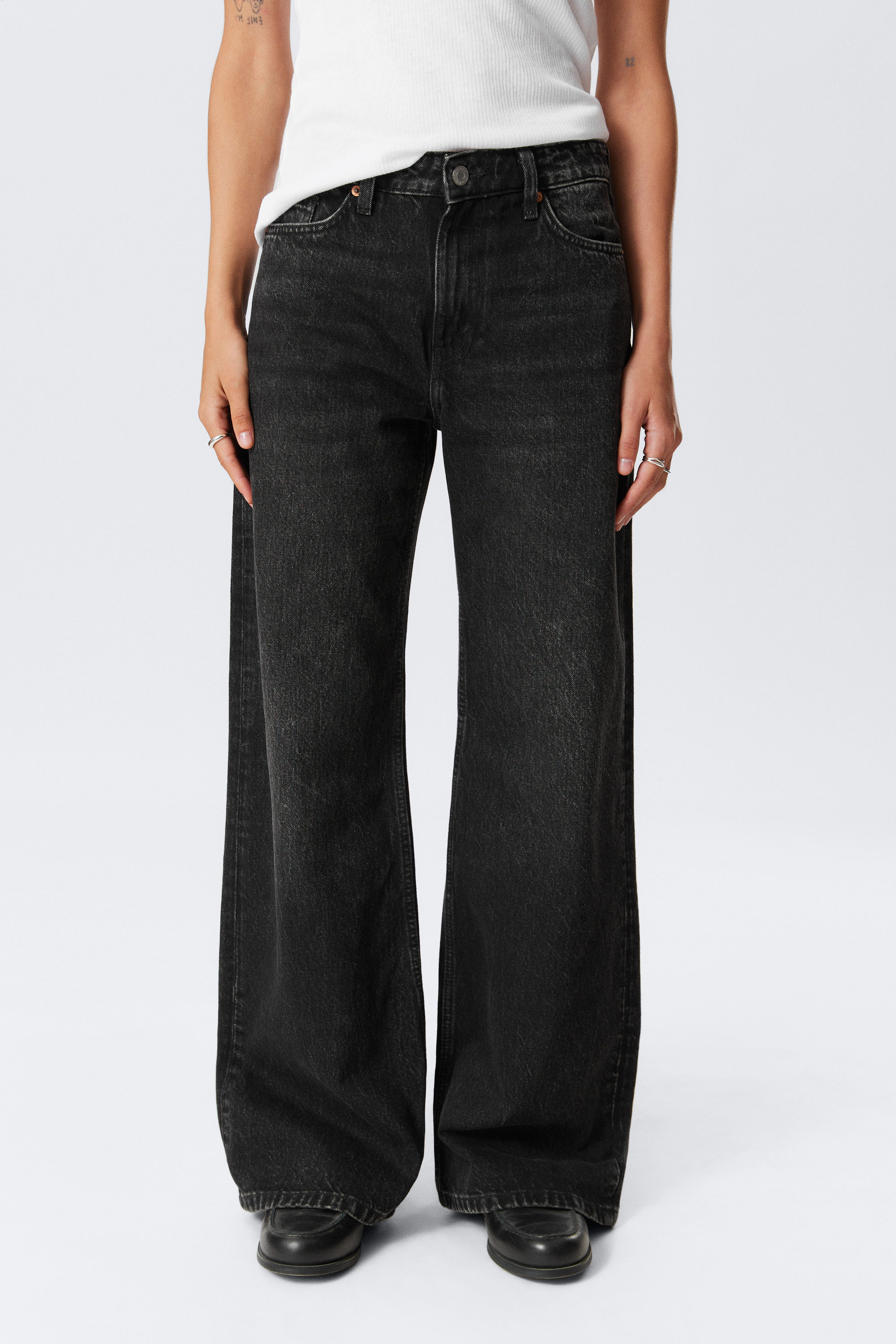 Paloma Black - Svart - Paz Mid Waist Loose Wide Leg Jeans - 2