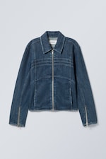 Saphirblau - Jeans-Bikerjacke - 0