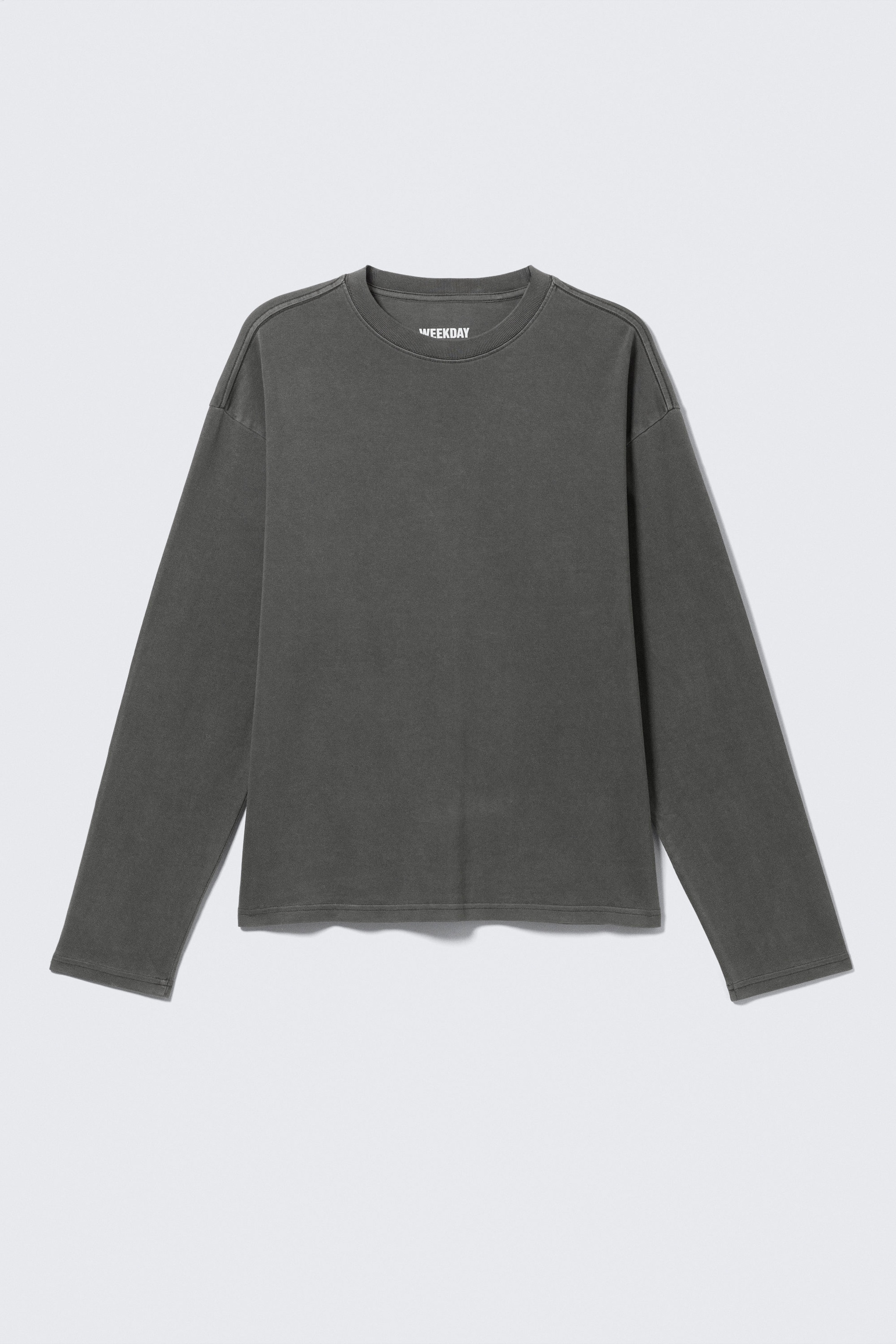Dark Grey - Loose Boxy Long-Sleeved T-shirt - 3