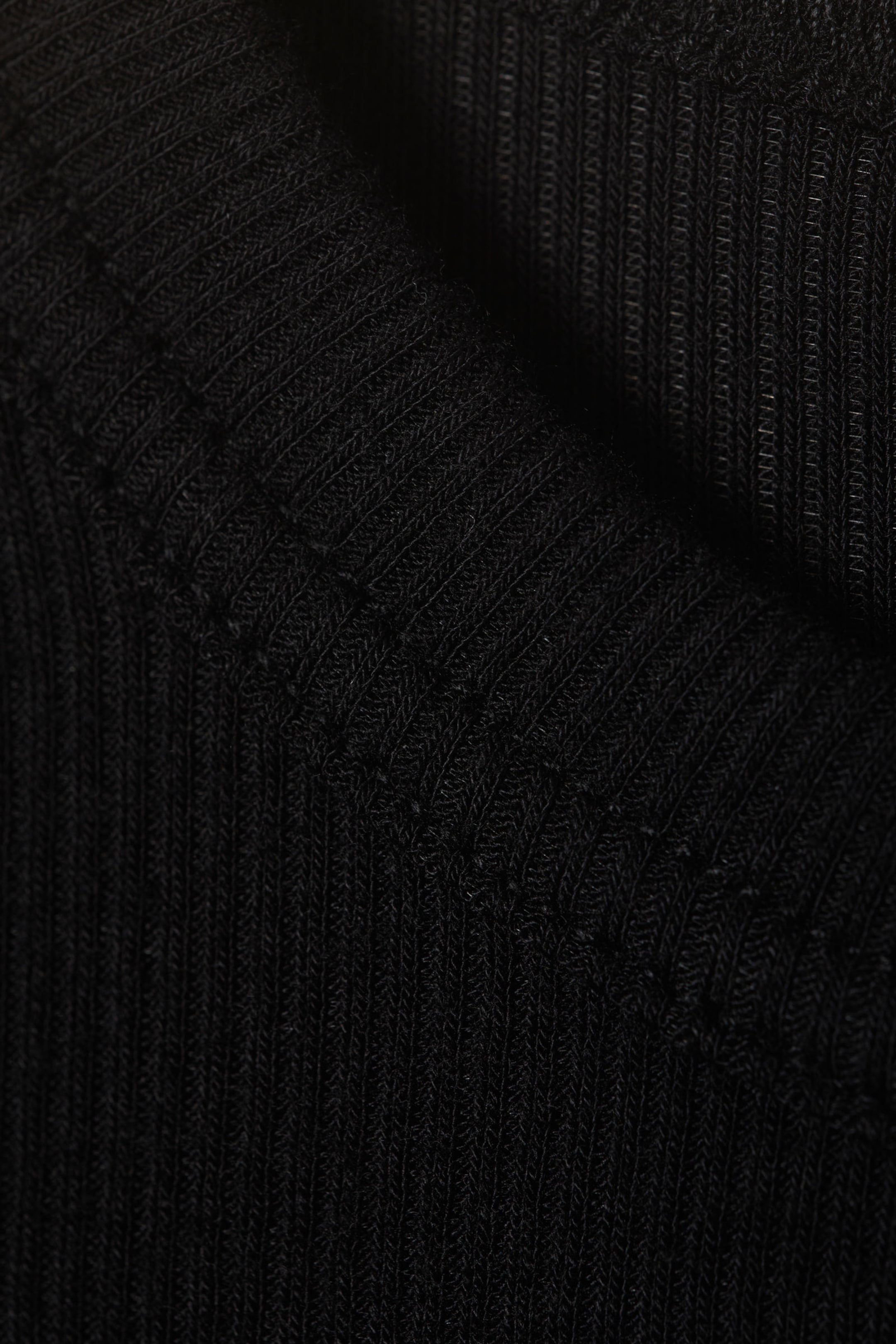 Black - Sheer Rib Short Sleeve T-shirt - 1