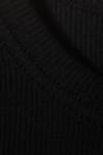 Black - Sheer Rib Short Sleeve T-shirt - 1