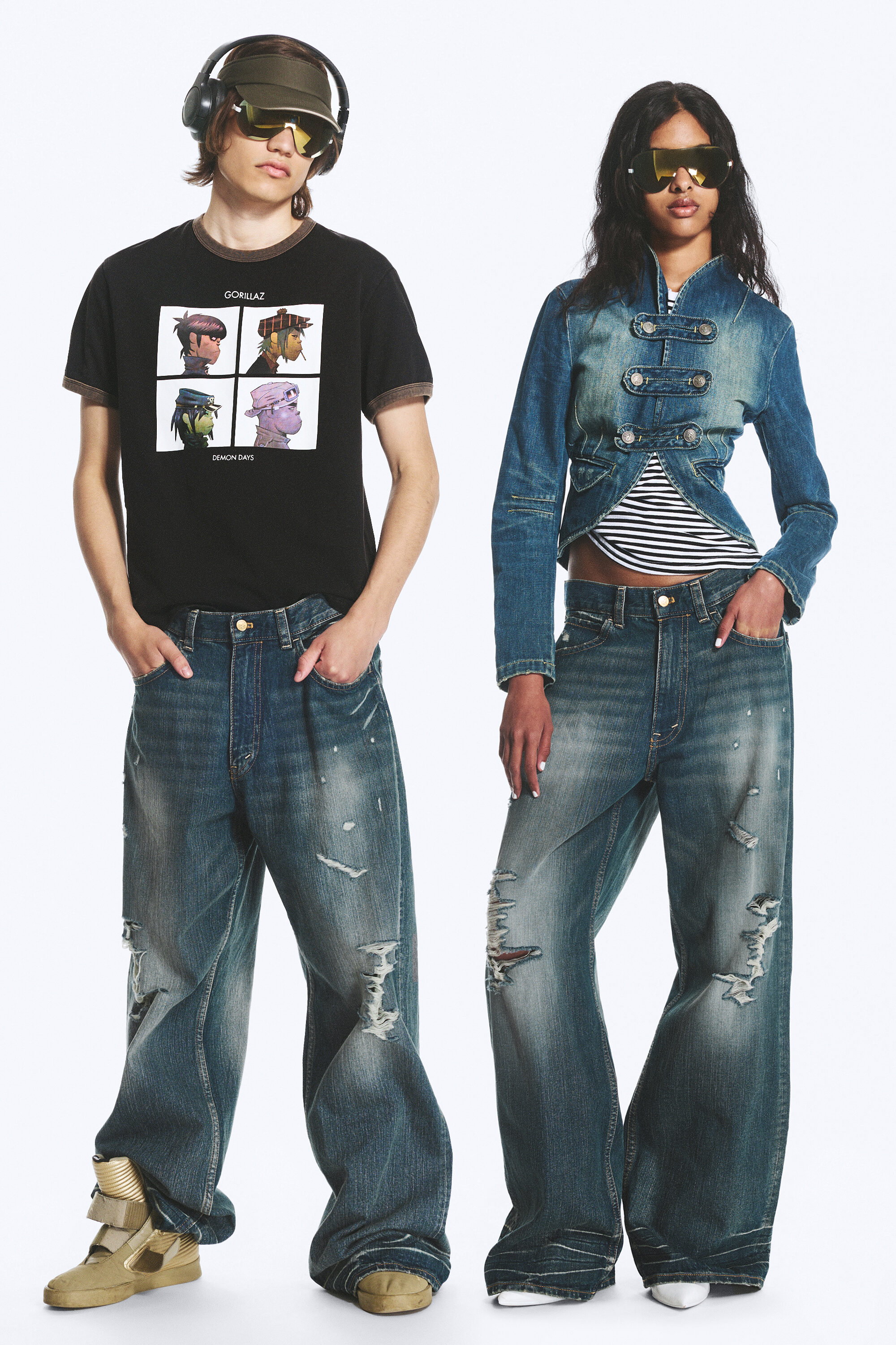 astro ripped loose baggy jeans - Seventeen Blue | Weekday WW