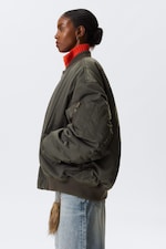 Dusty Mole - Oversized Twill Bomber Jacket - 2