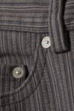 Dark Grey - Pinstriped - Low Waist Pinstripe Cotton Trousers - 4