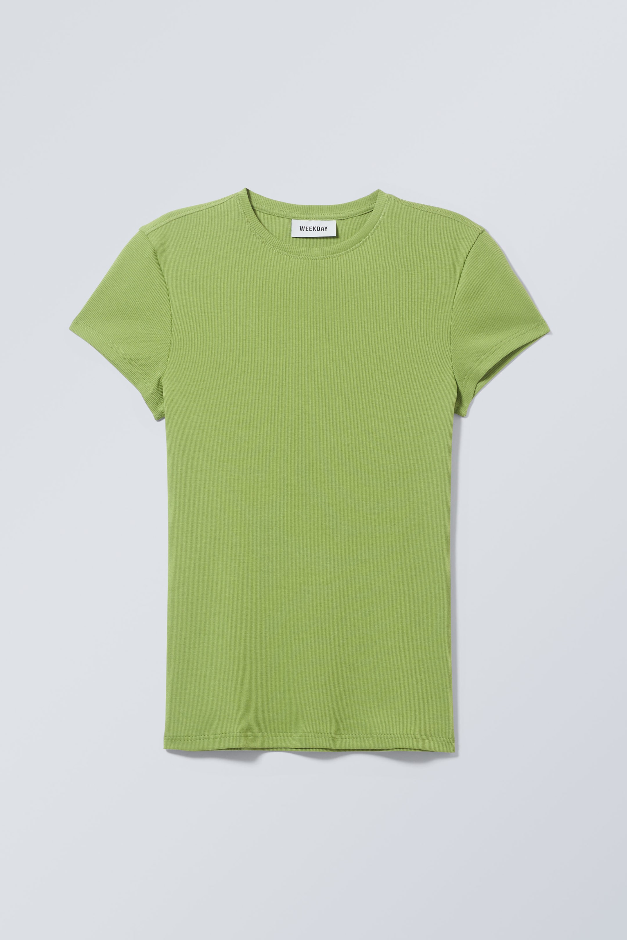Poppy Green - Close Fitted Rib T-Shirt - 0
