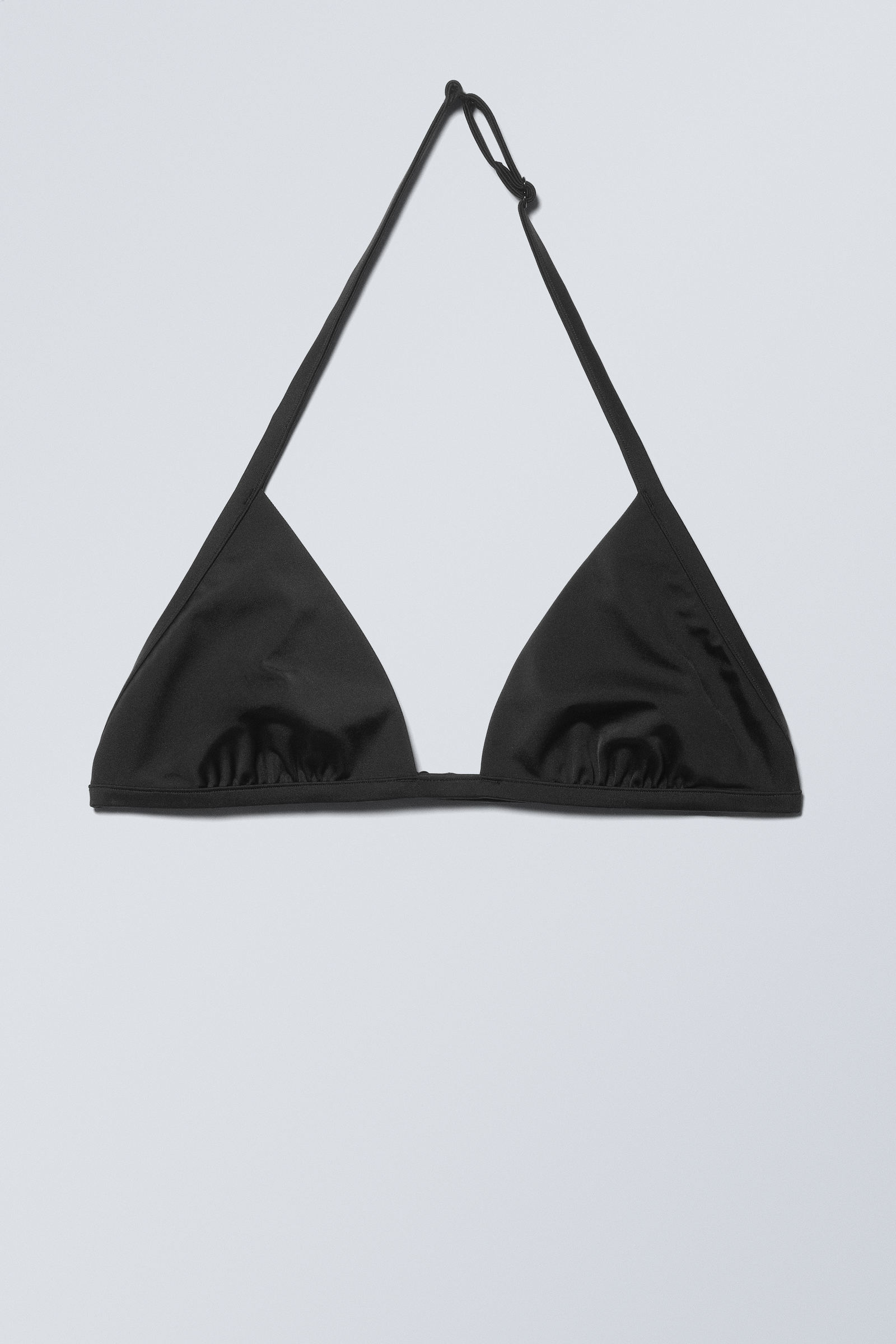 halter scoop neck triangle bikini top - Black | Weekday EU