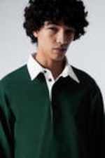Dark Green - Long-Sleeved Rugby Shirt - 1