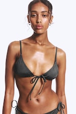 Dark Grey - Triangle Bikini Top - 0