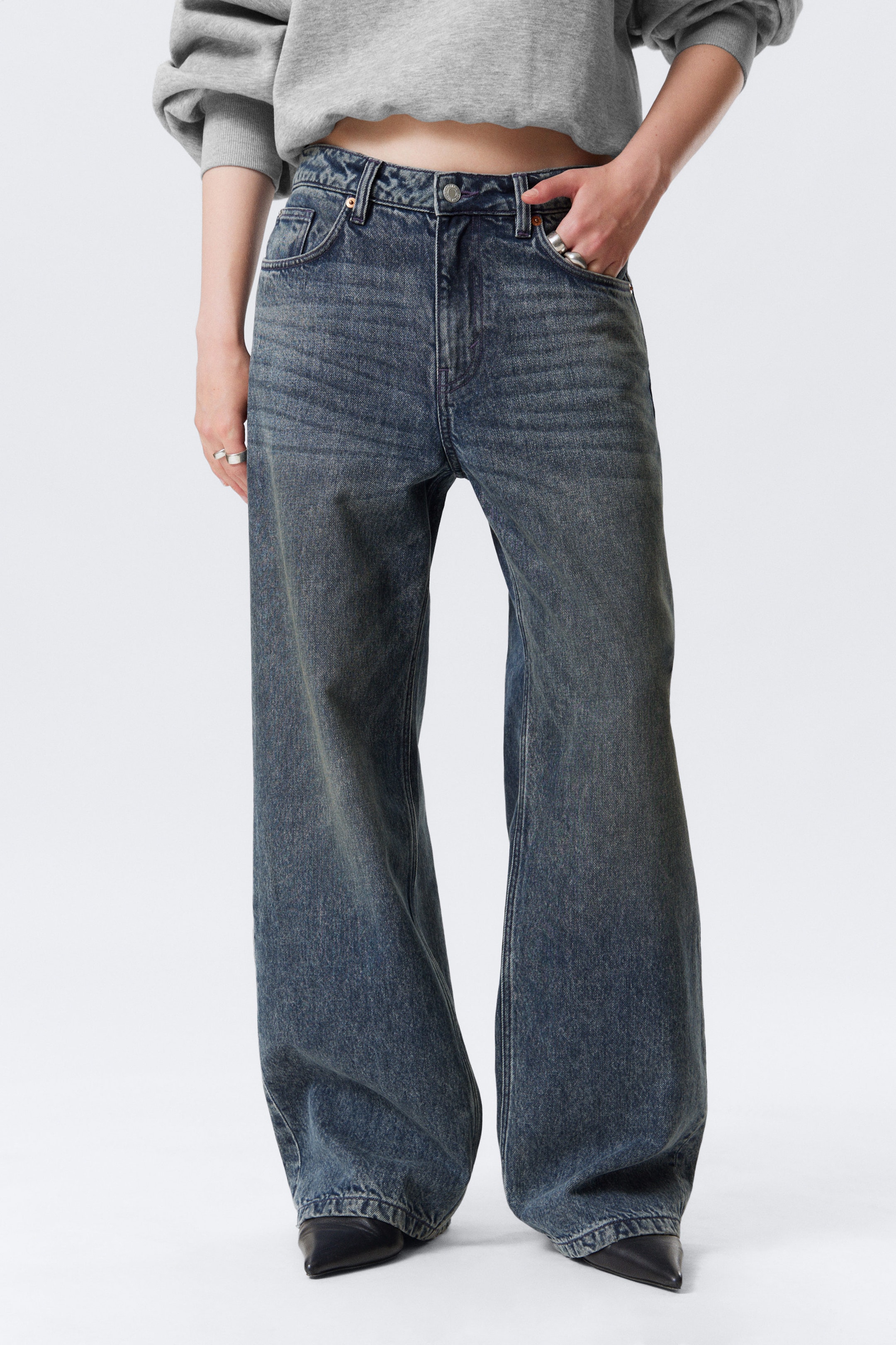 Pandora Blue - Dark Blue - Missy Low Rise Loose Straight Leg Jeans - 2