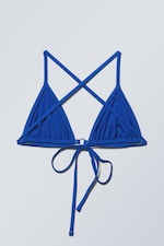 Kobaltblau - Triangel-Bikinioberteil zum Binden - 1
