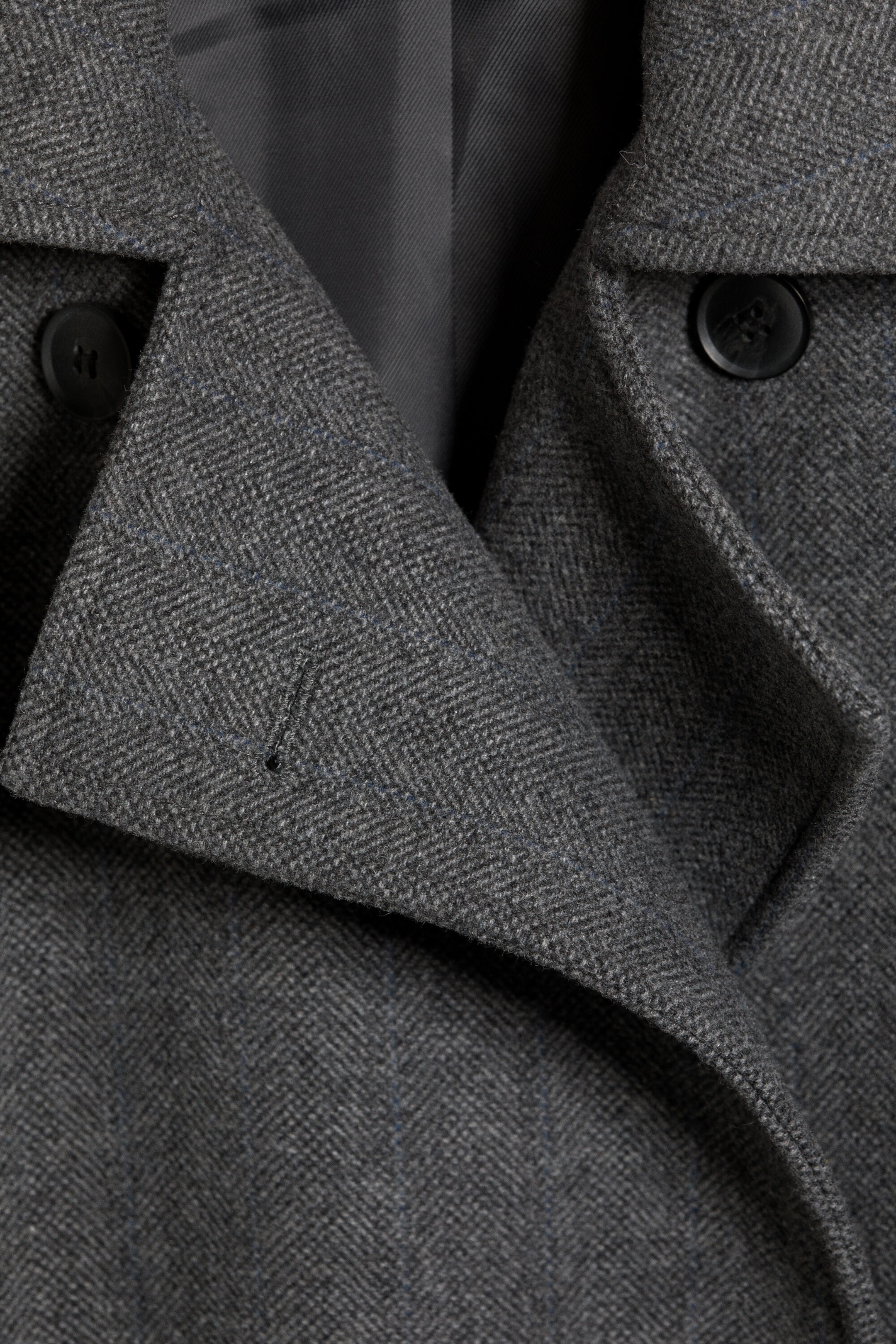 Gris foncé chiné - Manteau oversize croisé en laine mélangée Kia - 1