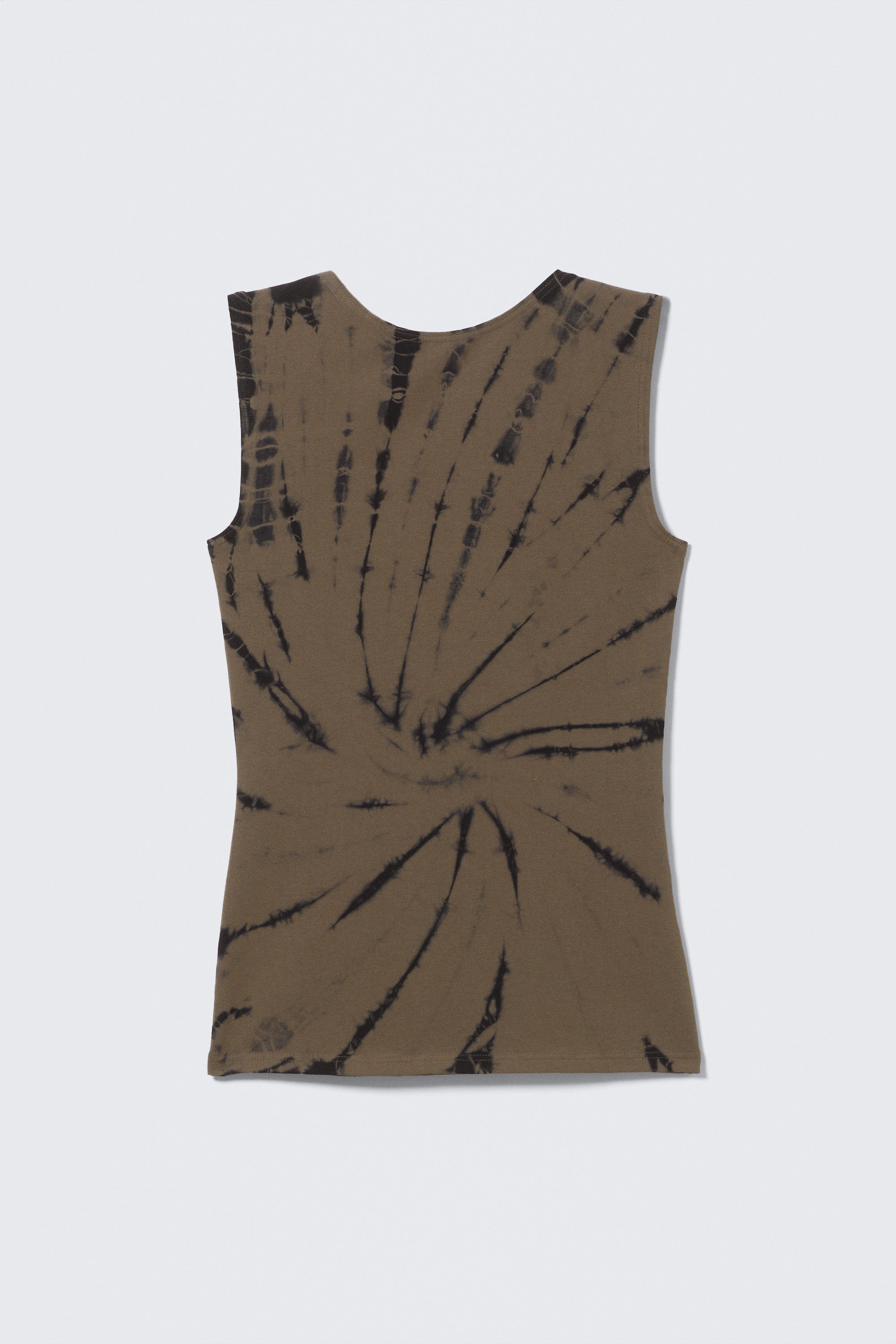 Graubraunes Batikmuster - Tanktop mit offenem Rücken und U-Boot-Ausschnitt - 4