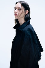 Off-black - Crinkled Artist Coat - 1