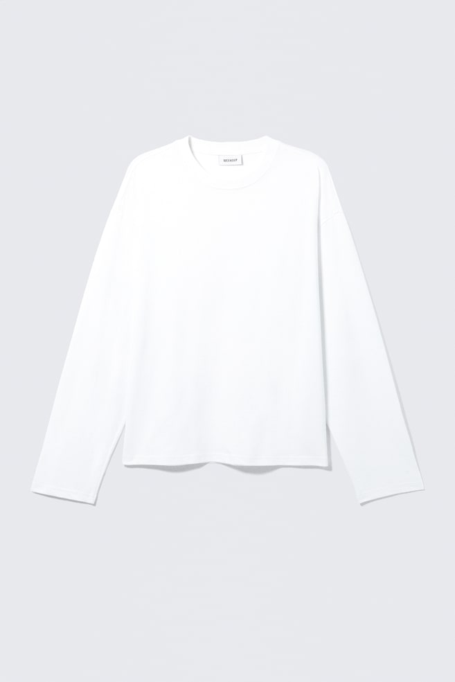 T-shirt a maniche lunghe Loose Boxy - Bianco/Righe blu e bianche/Nero/Azzurro/Marrone scuro a righe/Viola Polveroso/Marrone scuro/Bianco e blu navy a righe/Bianco – Riga verde/Giallo/Righe bianche e grigie/Bianco - Marrone a righe/Verde scuro/Blu navy scuro/Grigio polvere/Talpa chiaro - 1