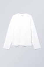 Wit - Geweldig boxy T-shirt met lange mouwen